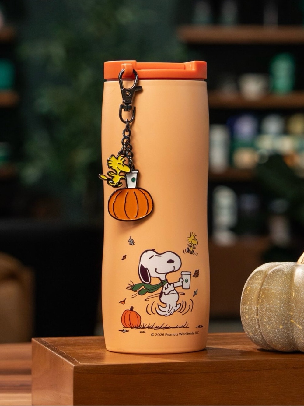 Starbucks x Peanuts 16-ounce Orange Stainless Steel Tumbler